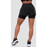 GymBeam ženski šorc za trčanje pulse 2u1 black | ePonuda.com