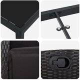 vidaXL Set za objedovanje u vrtu od 9 dijelova Crni poli ratan | shoptok.hr