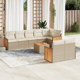  9-dijelni set vrtnih sofa s jastucima bež od poliratana | shoptok.hr