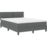 vidaXL Box spring krevet Tamno siva 140 x 190 cm tkanina - Tamno siva 140 x 190 cm Dizajn s rombovima | shoptok.hr