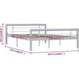  Posteljni okvir siv in bel kovinski 140x200 cm, (20606490) | Shoptok.si