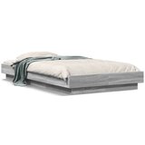  Okvir za krevet s LED svjetlima boja hrasta 100 x 200 cm drveni Siva | Shoptok.si