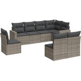  8-dijelni set vrtnih sofa od poliratana s jastucima sivi | shoptok.hr