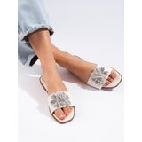 Shelvt Women's white flip-flops with embellishment Cijene