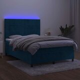  Krevet box spring s madracem LED tamnoplavi 140x190 cm baršun | shoptok.hr
