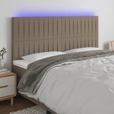  LED uzglavlje smeđesivo 180x5x118/128 cm od tkanine | shoptok.hr