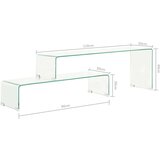 vidaXL 2-dijelni set stolića za kavu 90x30x20/110x30x40 cm stakleni | shoptok.hr