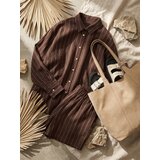 Sinsay Oversize košulja u prugama s viskozom i primjesom lana | shoptok.hr