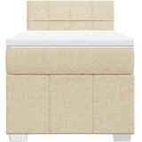  Krevet s oprugama i madracem krem 100 x 200 cm od tkanine | shoptok.hr