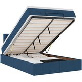  Otomanski okvir kreveta s madraca plavi 120x190 cm od tkanine | Eponuda.com