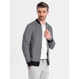 Ombre Men's pique knit bomber jacket - black | shoptok.hr