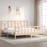 Maison Chic Posteljni okvir - Dvoposteljna postelja - Zakonska postelja brez vzmetnice 200x200 cm trdna borovina-J3445, (21774161) | Shoptok.si
