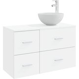 vidaXL Komplet pohištva za kopalnico 2 pcs Bela Inženirski les, (5000245258) | Shoptok.si