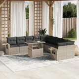 vidaXL 11-dijelni set vrtnih sofa poliratan s jastucima svijetlosivi | shoptok.hr