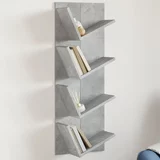 vidaXL Zidne police za knjige s 4 razine betonska siva 33 x 16 x 90 cm