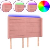  LED uzglavlje ružičasto 147x16x118/128 cm baršunasto | Eponuda.com