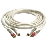 audio kabel (10m, 2x rca na 2x rca muški, pozlaćeni, bijeli)