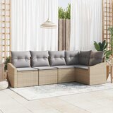  Sjedeća garnitura za vrt 5 kom. Bež i svijetlo siva poliratan 233,5 x 123,5 x 85 cm | Shoptok.si