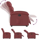  Naslonjač na podizanje od umjetne kože crvena boja vina | shoptok.hr