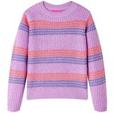  Dječji džemper prugasti pleteni ljubičasto-ružičasti 116 | shoptok.hr