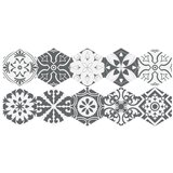 Ambiance Komplet 10 talnih nalepk Hexagons Rosito, 20 x 18 cm Cene
