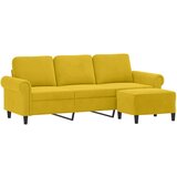  Trosjed s tabureom žuti 180 cm baršunasti | shoptok.hr