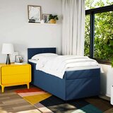vidaXL Krevet s oprugama i madracem plavi 90 x 200 cm od tkanine | shoptok.hr