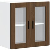 Maison Chic Kuhinjska stenska omarica - Kuhinjska omarica steklenimi vrati Porto rjavi hrast iu278, (22063931) | Shoptok.si