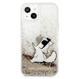 Karl Lagerfeld KLHCP13SGCFD za iPhone 13 mini zlata prozorna trda zaščita z bleščicami - Choupette Fun | Shoptok.si