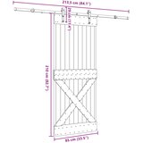  Klizna vrata NARVIK Prirodna i crna 85 x 210 cm (213,5 cm) | shoptok.hr