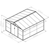 Termo vrtna kovinska hiška-uta-lopa 12,9 m2 – 3,4 m x 3,8 m - rjava | Shoptok.si
