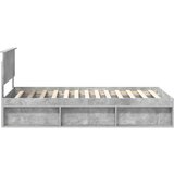  Okvir za krevet s uzglavljem Betonska siva 100 x 200 cm | shoptok.hr