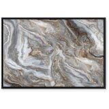  Slika - Stone abstractions – marble structures in neutral shades 120x80 U crnom drvenom okviru | shoptok.hr