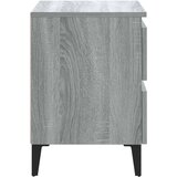 vidaXL Nočna omarica s kovinskimi nogami siva sonoma 40x35x50 cm | Shoptok.si