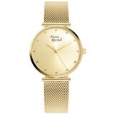 Pierre Ricaud ženski quartz swarovski point zlatni elegantni ručni sat sa zlatnim metalnim kaišem ( p22035.1141q )