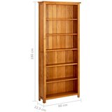 Biblioteka od masivne hrastovine sa 6 polica 80 x 22,5 x 180 cm | Eponuda.com