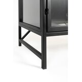 White Label Črna kovinska vitrina 70x170x35 cm Rob – | Shoptok.si