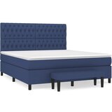 vidaXL Box spring postelja z vzmetnico modra 180x200 cm blago, (21118471) | Shoptok.si