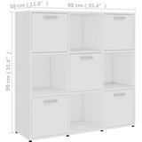 Ormarić za knjige bijeli 90 x 30 x 90 cm od konstruiranog drva | Eponuda.com