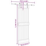  Klizna vrata NARVIK Prirodna i crna 70 x 210 cm (152,5 cm) | shoptok.hr