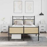 vidaXL Posteljni okvir brez vzmetnice hrast 120x190 cm inženirski les | Shoptok.si
