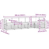  Set vanjskih sofa 6 pcs Bijela i bež 306 x 128,5 x 73 cm | shoptok.hr