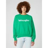 Wrangler Sweater majica zelena / bijela