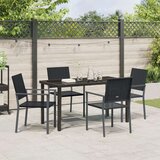  Set 3 Črna PE ratan in prašno lakirano jeklo 54x62.5x89 cm, (22087940) | Shoptok.si