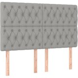 Maison Chic Posteljno vzglavje - Vzglavna omarica 4 kosa svetlo siv 80x7x78/88 cm blago, (22077155) Cene