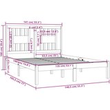  Posteljni okvir siv iz trdnega lesa 135x190 cm 4FT6, (20647392) | Shoptok.si