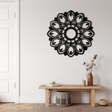 Wallxpert metalni zidni ukras 5092, mandala cvet lotosa sa šiljatim laticama, 44 x 44 cm, crni | Eponuda.com
