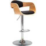 vidaXL Barski stolček črn ukrivljen les in umetno usnje, (20624591) | Shoptok.si