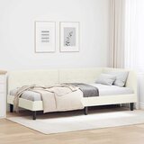  Kutni okvir kreveta Krema 90 x 190 cm Baršun | shoptok.hr