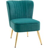 HOMCOM Moderni skandinavski fotelj za dnevno sobo, oblazinjen fotelj, oblazinjen v žametno tkanino, 56x65,5x82,5 cm, zelena barva, (20745168) Cene